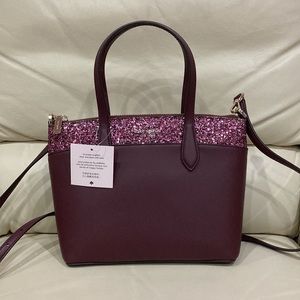 NEW Kate Spade Cherrywood Flash Glitter Sparkle Satchel Purse Bag